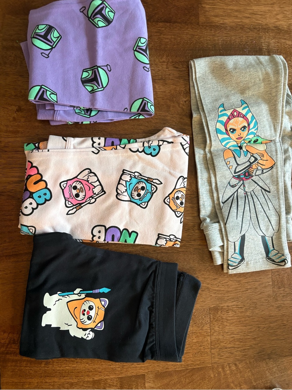 Girls Star Wars Character Leggings Pack - Pastel Purple, Pink, Gray & Black
